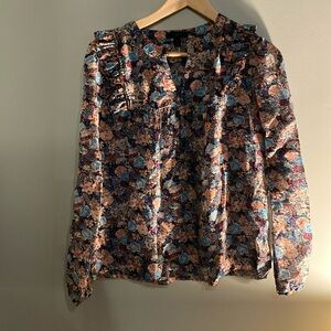 J. CREW | sz M Esperanza silk blend floral top